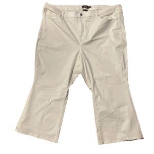 Torrid Crop High Rise Waist Flare Jeans Size‎ 28 Womens White Denim Super Soft